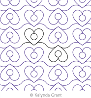 Pearls and Hearts 5 P2P by Kalynda Grant. This image demonstrates how this computerized pattern will stitch out once loaded on your robotic quilting system. A full page pdf is included with the design download.