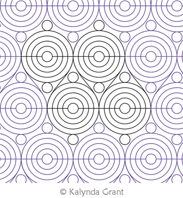 Roundabout E2E by Kalynda Grant. This image demonstrates how this computerized pattern will stitch out once loaded on your robotic quilting system. A full page pdf is included with the design download.