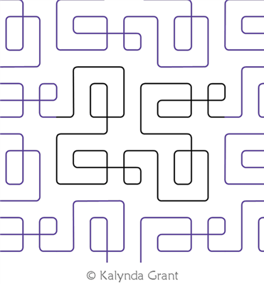 Rounded Box Meander 1 E2E by Kalynda Grant. This image demonstrates how this computerized pattern will stitch out once loaded on your robotic quilting system. A full page pdf is included with the design download.