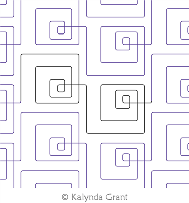 Rounded Wonky Echo Box E2E by Kalynda Grant. This image demonstrates how this computerized pattern will stitch out once loaded on your robotic quilting system. A full page pdf is included with the design download.