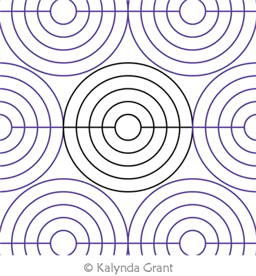 Simple Target E2E by Kalynda Grant. This image demonstrates how this computerized pattern will stitch out once loaded on your robotic quilting system. A full page pdf is included with the design download.