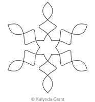 Snowflake A Motif  by Kalynda Grant. This image demonstrates how this computerized pattern will stitch out once loaded on your robotic quilting system. A full page pdf is included with the design download.