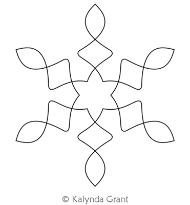 Snowflake A Motif  by Kalynda Grant. This image demonstrates how this computerized pattern will stitch out once loaded on your robotic quilting system. A full page pdf is included with the design download.