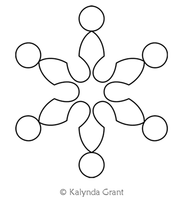 Snowflake C Motif  by Kalynda Grant. This image demonstrates how this computerized pattern will stitch out once loaded on your robotic quilting system. A full page pdf is included with the design download.