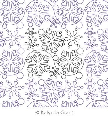 Snowflake Flurry EQS E2E by Kalynda Grant. This image demonstrates how this computerized pattern will stitch out once loaded on your robotic quilting system. A full page pdf is included with the design download.