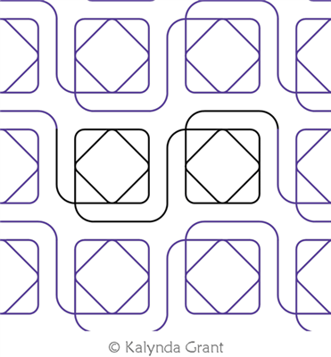 Square In Square 2 E2E by Kalynda Grant. This image demonstrates how this computerized pattern will stitch out once loaded on your robotic quilting system. A full page pdf is included with the design download.