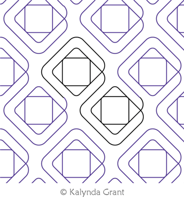 Square In Square 4 E2E by Kalynda Grant. This image demonstrates how this computerized pattern will stitch out once loaded on your robotic quilting system. A full page pdf is included with the design download.