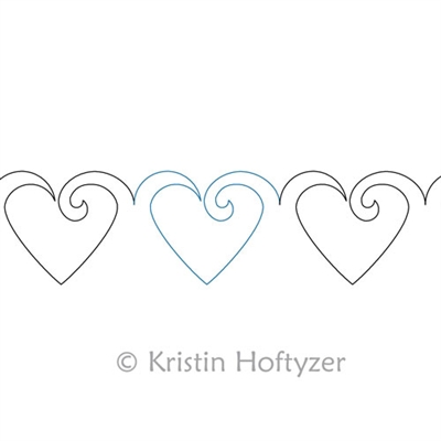 Digital Quilting Design Heart Sashing Border by Kristin Hoftyzer.
