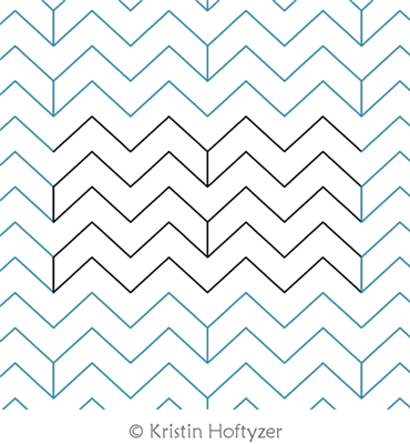 Digital Quilting Design Simple Chevron Panto by Kristin Hoftyzer.