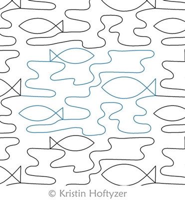 Digital Quilting Design Simple Fish Panto by Kristin Hoftyzer.