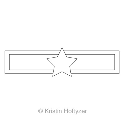 Digital Quilting Design Star and Bar Sashing Block by Kristin Hoftyzer.