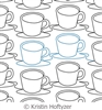 Digital Quilting Design Coffee Cups Panto by Kristin Hoftyzer.