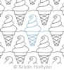 Digital Quilting Design Ice Cream Cone by Kristin Hoftyzer.