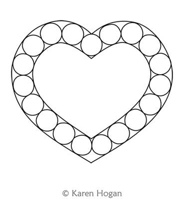 Digital Quilting Design Heart N Pearls Motif by Karen Hogan.