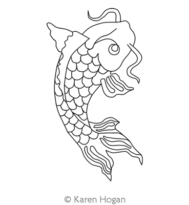 Digital Quilting Design Koi Fish by Karen Hogan.