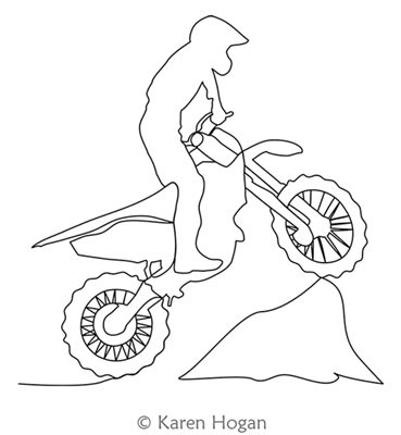 Digital Quilting Design Motorbike Motif by Karen Hogan.