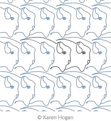 Bison Head E2E by Karen Hogan. This image demonstrates how this computerized pattern will stitch out once loaded on your robotic quilting system. A full page pdf is included with the design download.