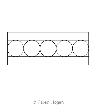 Circle Strip by Karen Hogan. This image demonstrates how this computerized pattern will stitch out once loaded on your robotic quilting system. A full page pdf is included with the design download.