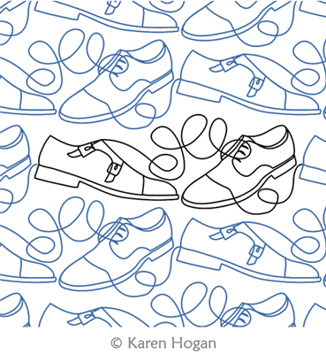 Mens Shoe Shop by Karen Hogan. This image demonstrates how this computerized pattern will stitch out once loaded on your robotic quilting system. A full page pdf is included with the design download.