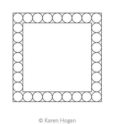 Pearls Frame Square by Karen Hogan. This image demonstrates how this computerized pattern will stitch out once loaded on your robotic quilting system. A full page pdf is included with the design download.