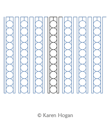 Pearls Piano Keys by Karen Hogan. This image demonstrates how this computerized pattern will stitch out once loaded on your robotic quilting system. A full page pdf is included with the design download.