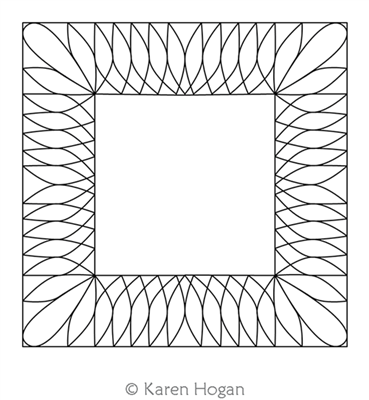 Spiralled Frame by Karen Hogan. This image demonstrates how this computerized pattern will stitch out once loaded on your robotic quilting system. A full page pdf is included with the design download.