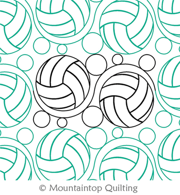 Digital Quilting Design A Volleyball Double E2E by Mountaintop Quilting Studio.