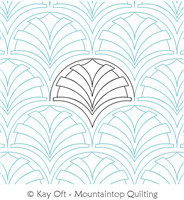Digital Quilting Design Art Deco Fan Clam by Mountaintop Quilting Studio.