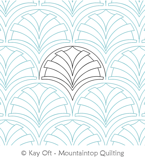 Digital Quilting Design Art Deco Fan Clam by Mountaintop Quilting Studio.