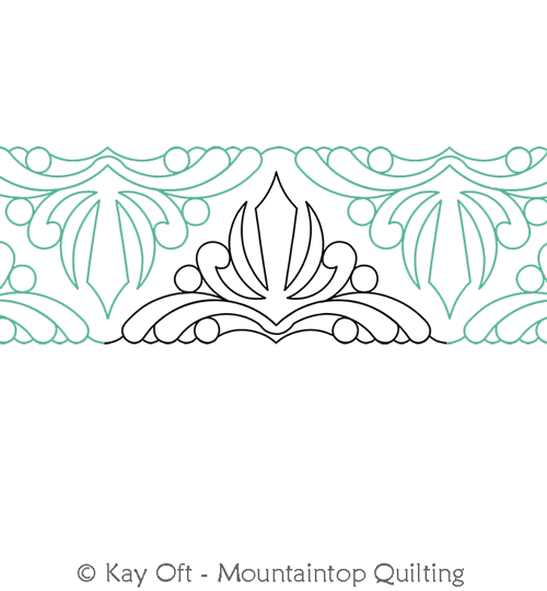 Digital Quilting Design Bee Balm P2P Triangle by Mountaintop Quilting Studio.