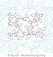 Digital Quilting Design Curvy Vines and Leaves E2E by Mountaintop Quilting Studio.