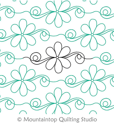 Digital Quilting Design Diamond Flower P2P by Mountaintop Quilting Studio.