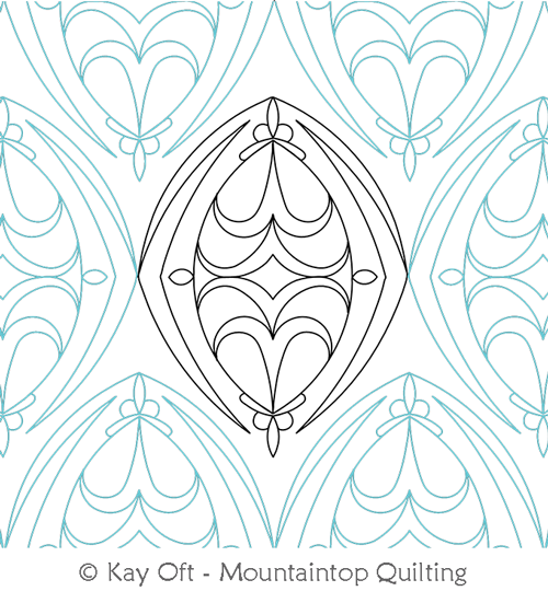 Digital Quilting Design Diamond Lace E2E by Mountaintop Quilting Studio.