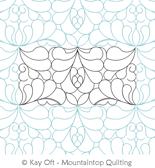 Digital Quilting Design Feather Fancy 2 E2E by Mountaintop Quilting Studio.