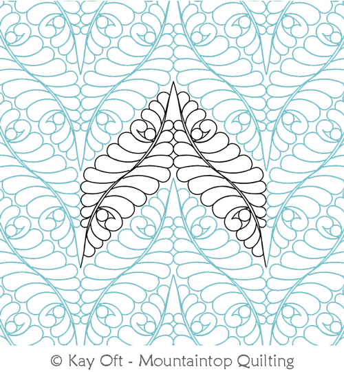 Digital Quilting Design Feathered Chevron by Mountaintop Quilting Studio.