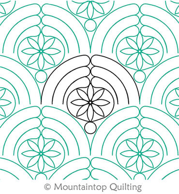 Digital Quilting Design Flower Fan by Mountaintop Quilting Studio.