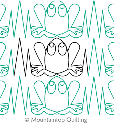 Digital Quilting Design Frog Hops P2P by Mountaintop Quilting Studio.