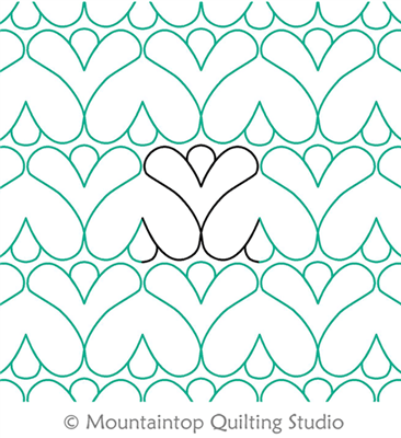 Digital Quilting Design Heart Border P2P by Mountaintop Quilting Studio.