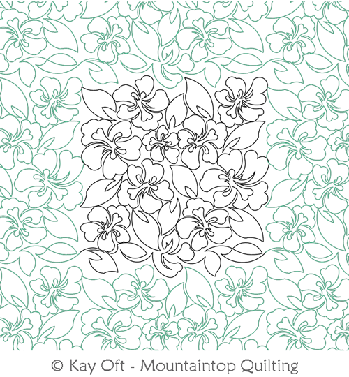 Digital Quilting Design Hibiscus E2E by Mountaintop Quilting Studio.