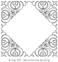 Digital Quilting Design Hugs Frame by Mountaintop Quilting Studio.