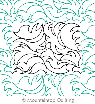 Digital Quilting Design Leaf Season E2E by Mountaintop Quilting Studio.