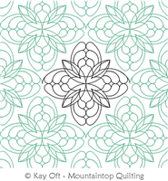 Digital Quilting Design Lotus Block E2E by Mountaintop Quilting Studio.