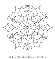Digital Quilting Design Maple Leaf Hexi by Mountaintop Quilting Studio.