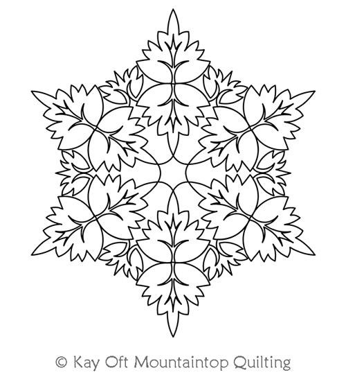 Digital Quilting Design Maple Leaf Wreath by Mountaintop Quilting Studio.