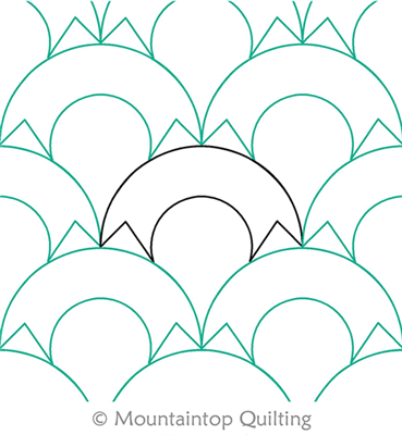 Digital Quilting Design Modern Fan Fun Ribbon by Mountaintop Quilting Studio.