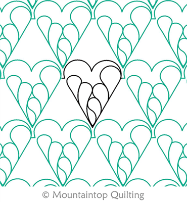 Digital Quilting Design On A Line Hearts by Mountaintop Quilting Studio.