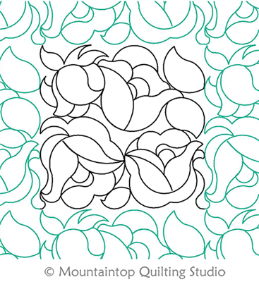 Digital Quilting Design Roses E2E by Mountaintop Quilting Studio.