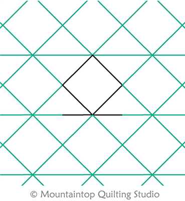 Digital Quilting Design Single Diamond P2P by Mountaintop Quilting Studio.