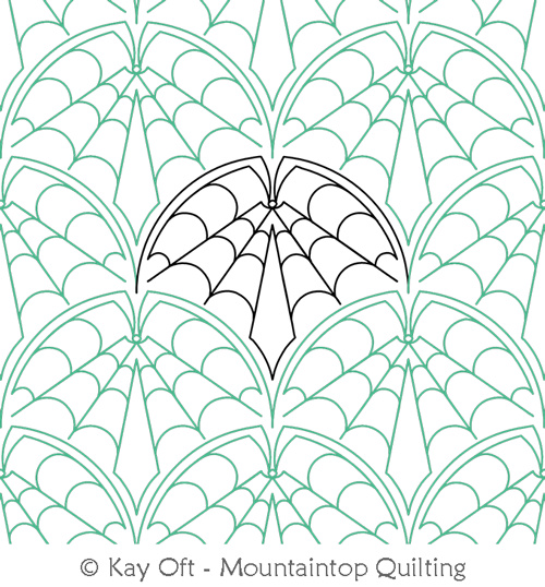 Digital Quilting Design Spidey Clam E2E by Mountaintop Quilting Studio.
