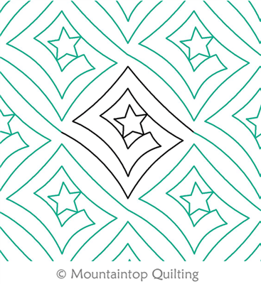 Digital Quilting Design Star in Lazy Logs E2E by Mountaintop Quilting Studio.